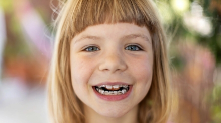 child with braces