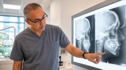 Dr Mo inspecting teeth image