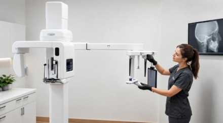 Cephalometric side-on skull X-ray machinery