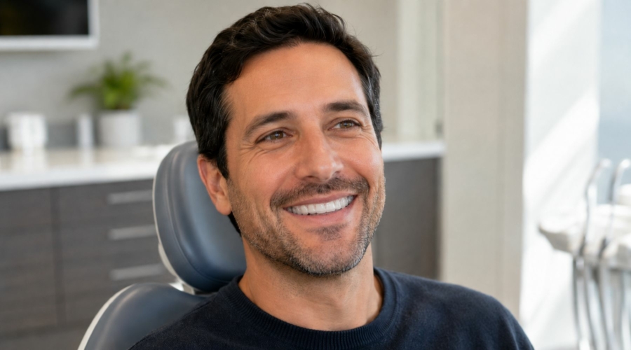 adult using spark clear aligners